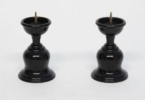 3" H Black Metal Candle Stands Set