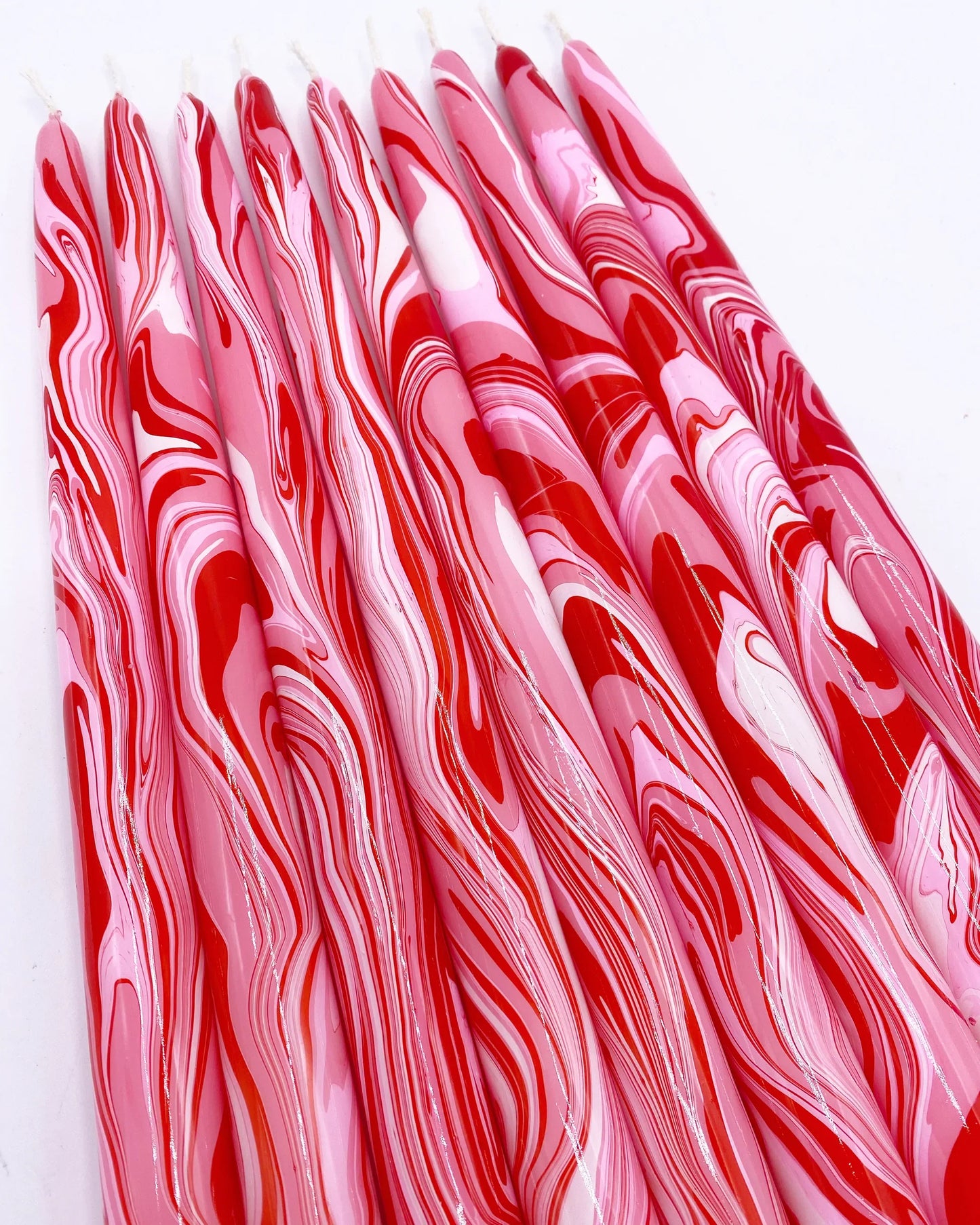 12" Marbled Taper Candle - (multiple colors)