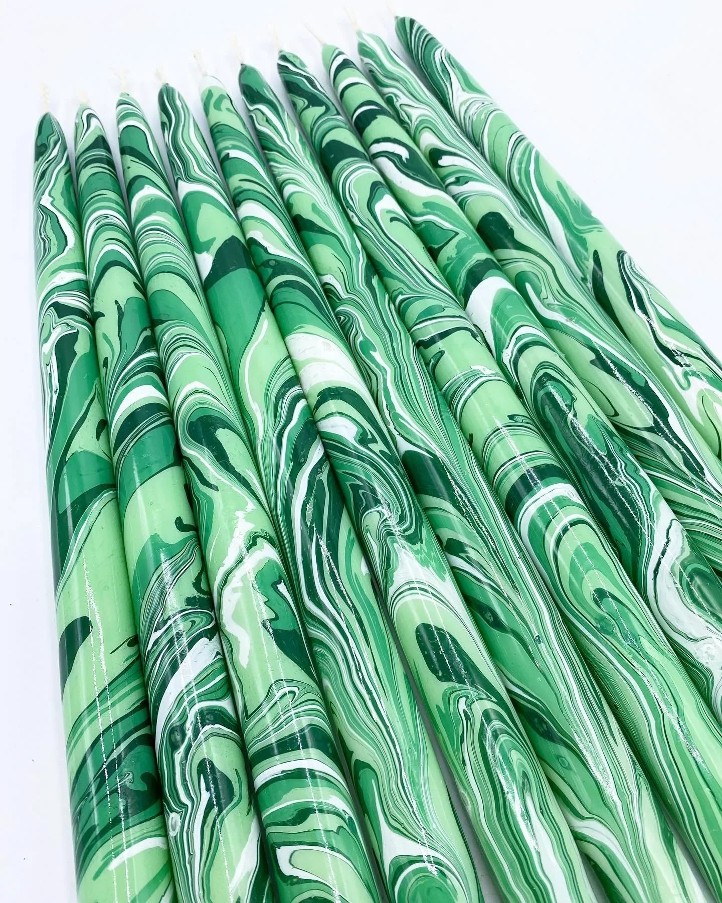 12" Marbled Taper Candle - (multiple colors)